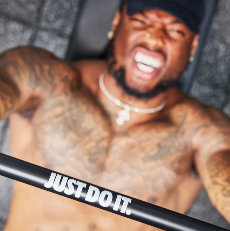 Nike Coated Premium Barbell 20 kg - Black ("Just Do It")